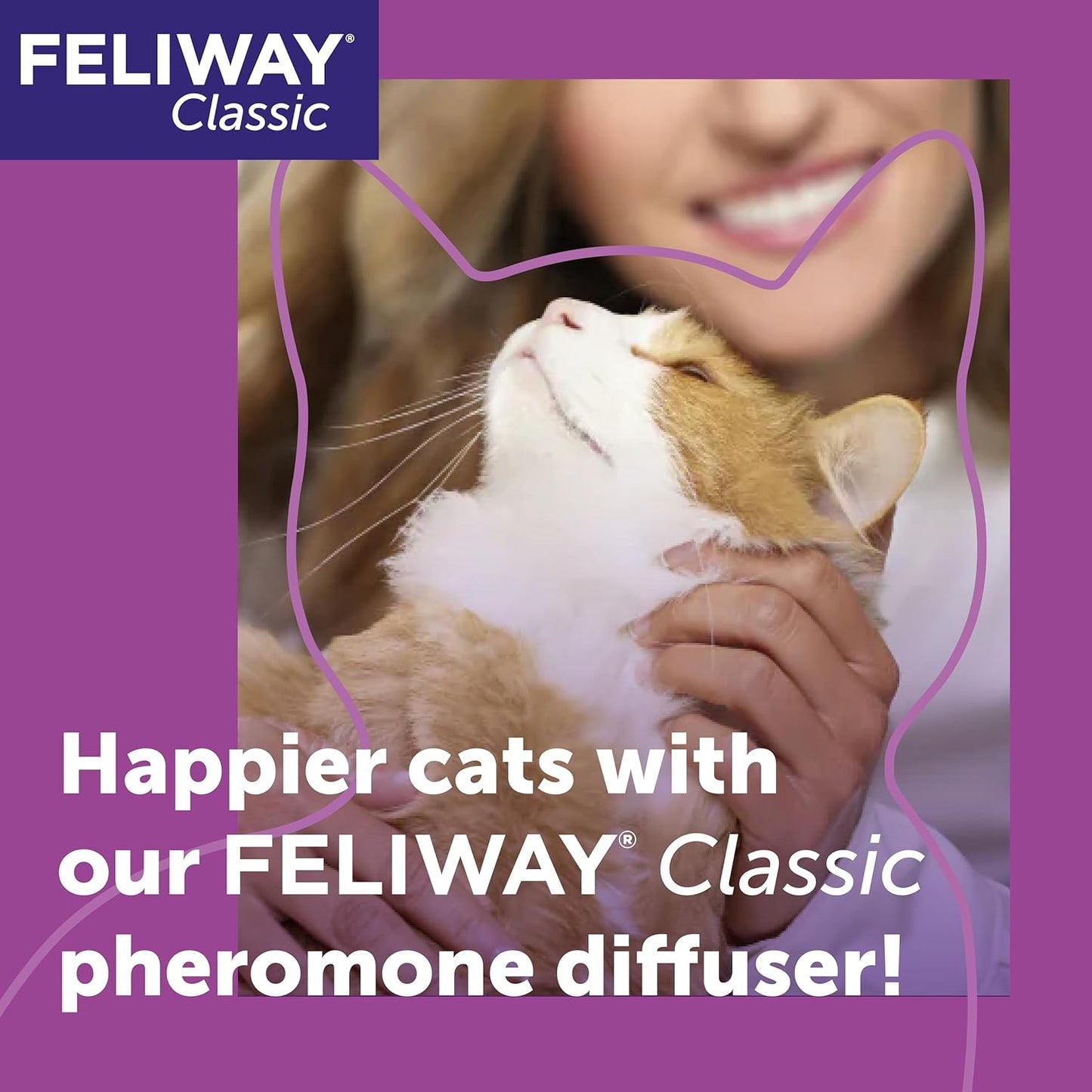 FELIWAY Classic 30 Day Cat Calming Odourless Refill for Pheromone Diffuser, 48ml - Helps Solve Common Signs of Stress in Cats & Kittens, Veterinary Recommended, Drug - free, Clinically Proven - BestPet Uk