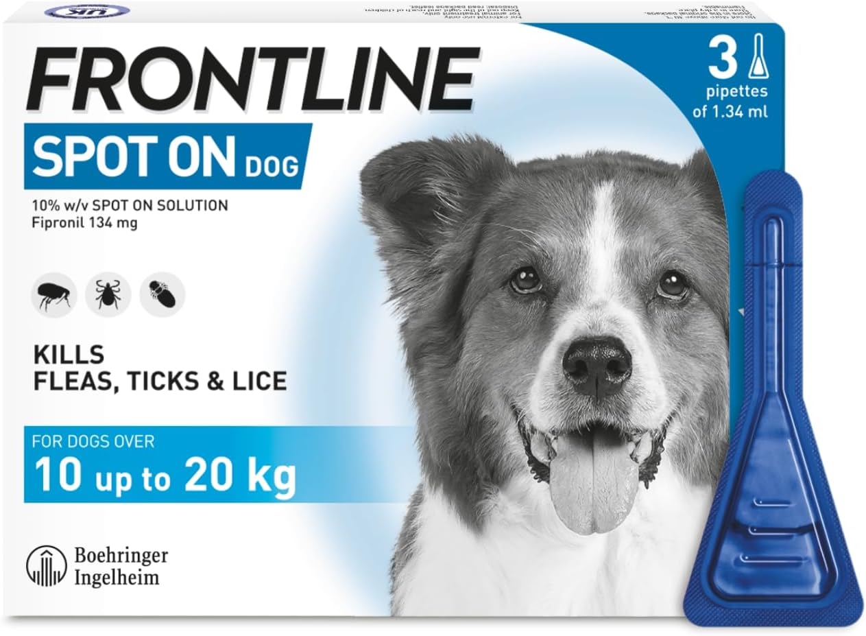 FRONTLINE Spot On Flea & Tick Treatment for Medium Dog (10 - 20kg) - BestPet Uk