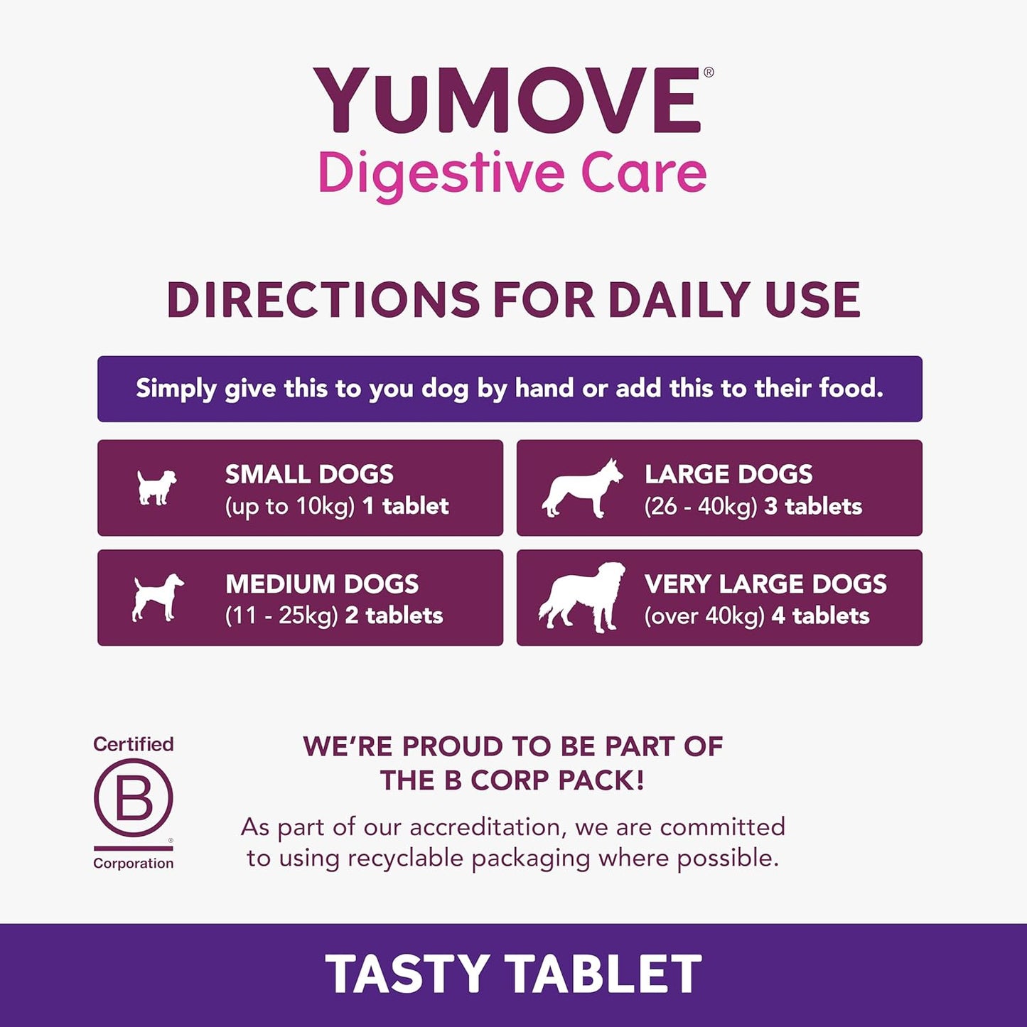 YuMOVE Digestive Care | Dog Pre and Probiotics Supplement for Gut Health and Digestive Support | All Ages and Breeds with Sensitive Digestion | 120 Tablets - BestPet Uk
