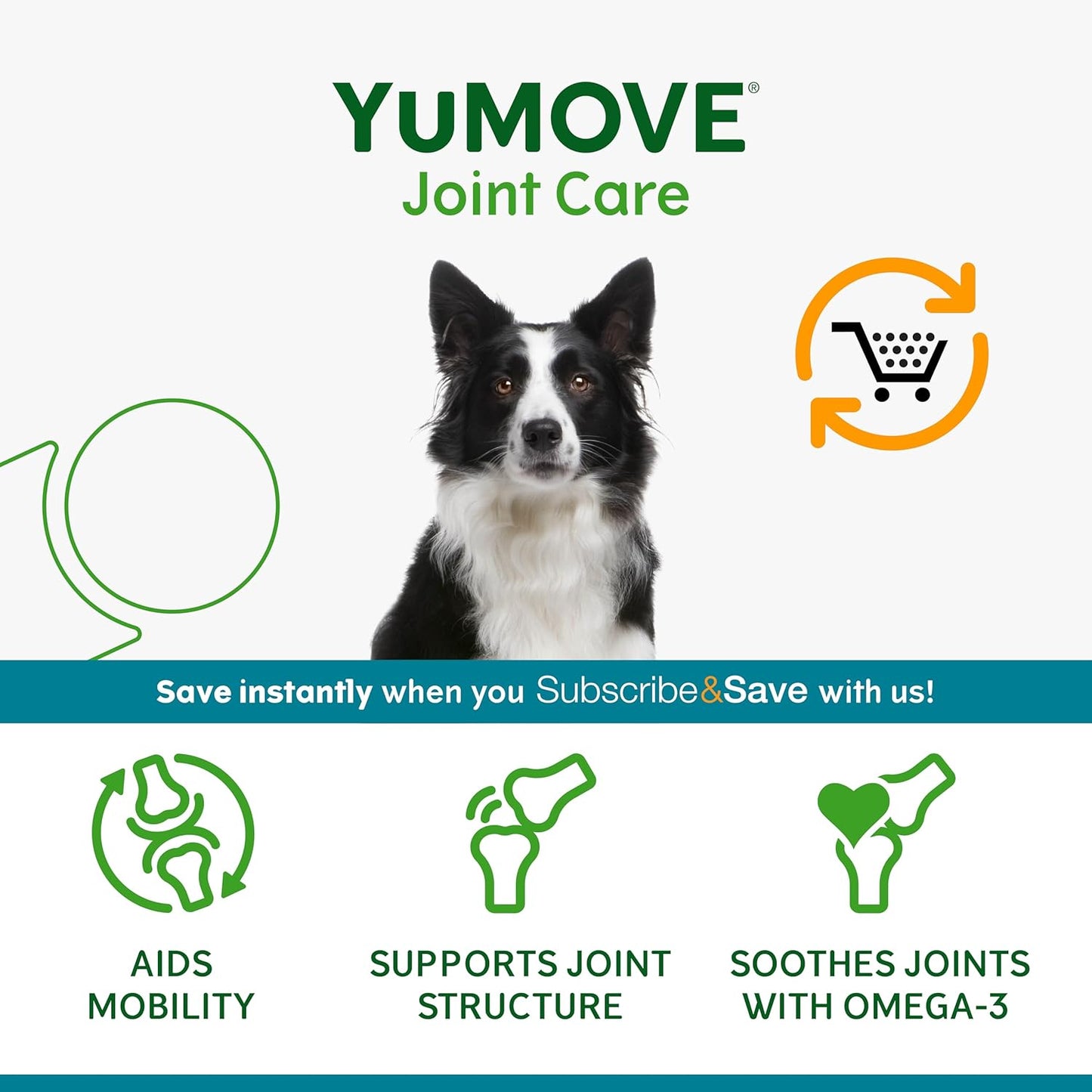 YuMOVE Joint Supplement for Dogs, Daily Bites for Joint Care, Essential Dog Hip and Joint Aid for Stiff Adult Dogs with Glucosamine, Chondroitin, Green Lipped Mussel, 60 Tablets - BestPet Uk