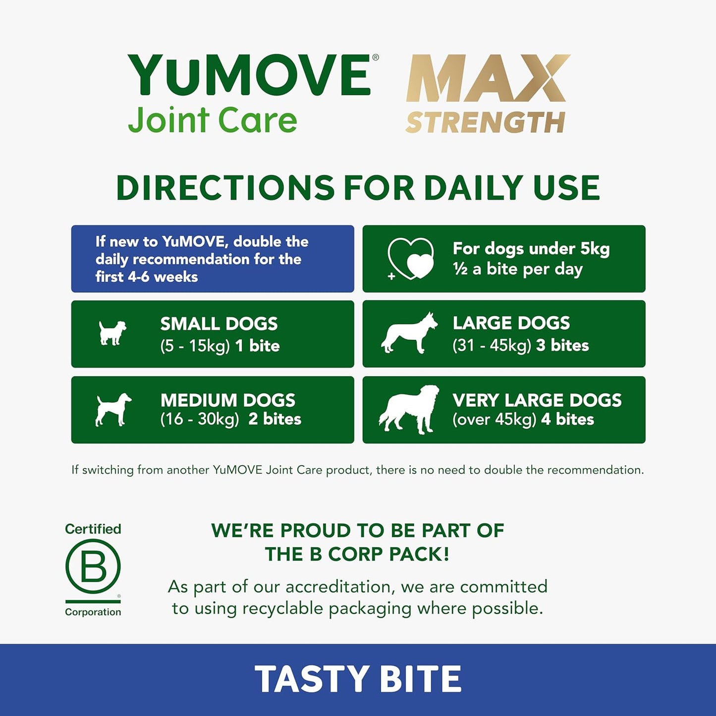 YuMOVE Max Strength Joint Supplement for Senior Dogs, Essential Dog Hip and Joint Support for Senior Dogs with Glucosamine, Chondroitin, Green Lipped Mussel, Aged 8+, 60 Chews - BestPet Uk