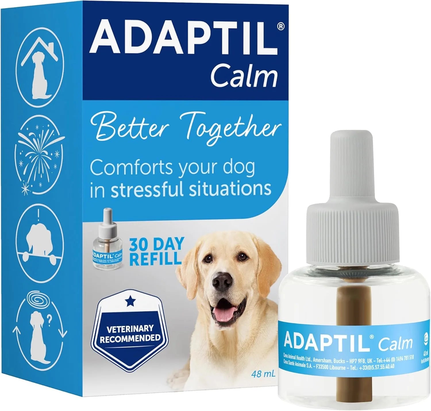 Adaptil Calm Dog Diffuser Refill 48ml 30 Day Stress Relief for Dogs - BestPet Uk