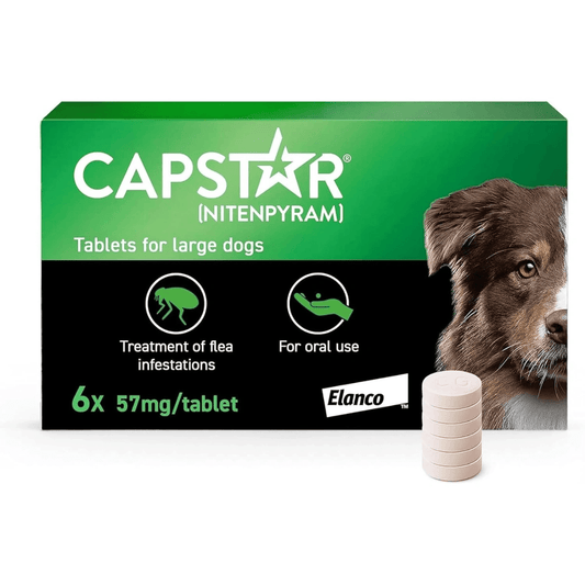 Capstar 57mg Flea Tablets for Large Dogs Oral Flea Treatment 6 Tablets - BestPet Uk
