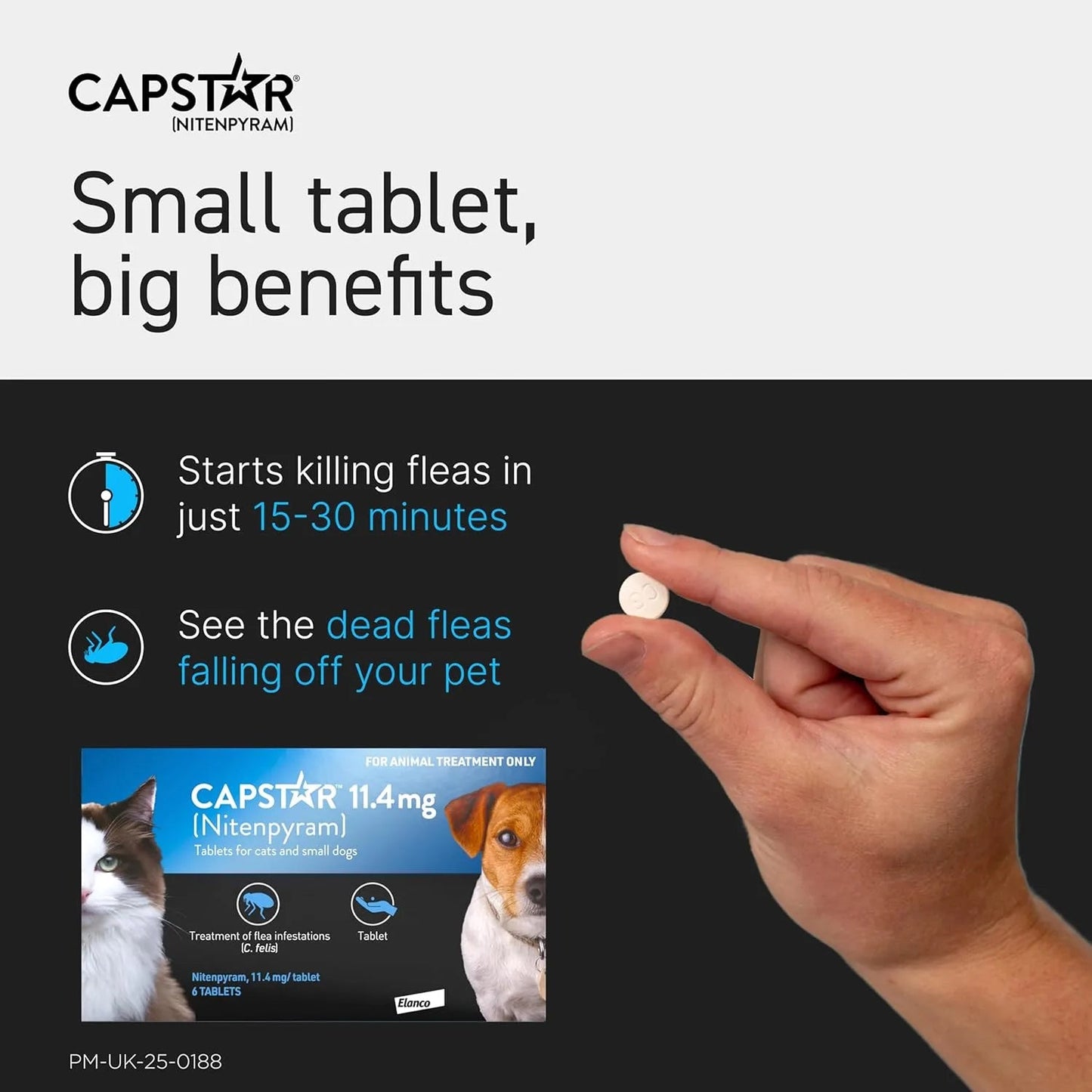 Capstar Flea Treatment Tablets for Cats & Small Dogs 11.4mg (6 Tablets) - BestPet Uk