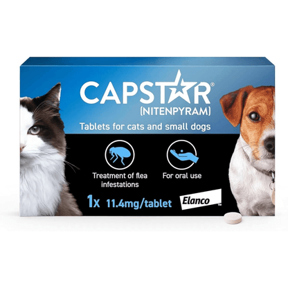 Capstar Flea Treatment Tablets for Cats & Small Dogs 11.4mg (6 Tablets) - BestPet Uk