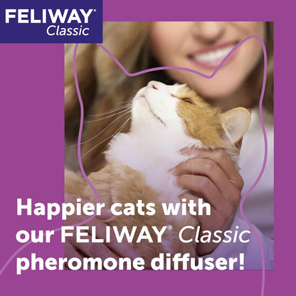 FELIWAY Classic 30 Day Cat Calming Odourless Refill for Pheromone Diffuser, 48ml - Helps Solve Common Signs of Stress in Cats & Kittens, Veterinary Recommended, Drug - free, Clinically Proven - BestPet Uk