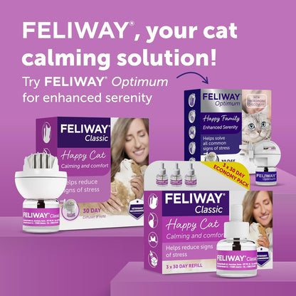 FELIWAY Classic 30 Day Refill X 3 Value Pack, 48ml FELIWAY Classic Refill 3 Pack For Plug - In Anxiety Relief Pheromone Diffuser For Cats, Calm Your Cat And Reduce Stress With FELIWAY Classic - BestPet Uk