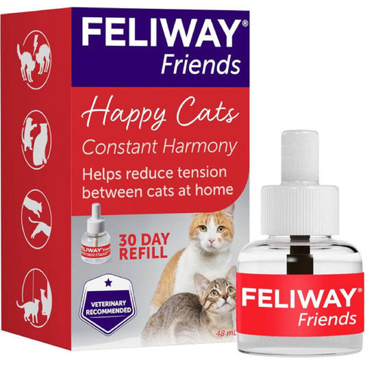 FELIWAY Friends 30 Day Refill, Helps to Reduce Conflict in Multi - Cat Households, Helping Cats Get Along Better, 48 ml - BestPet Uk