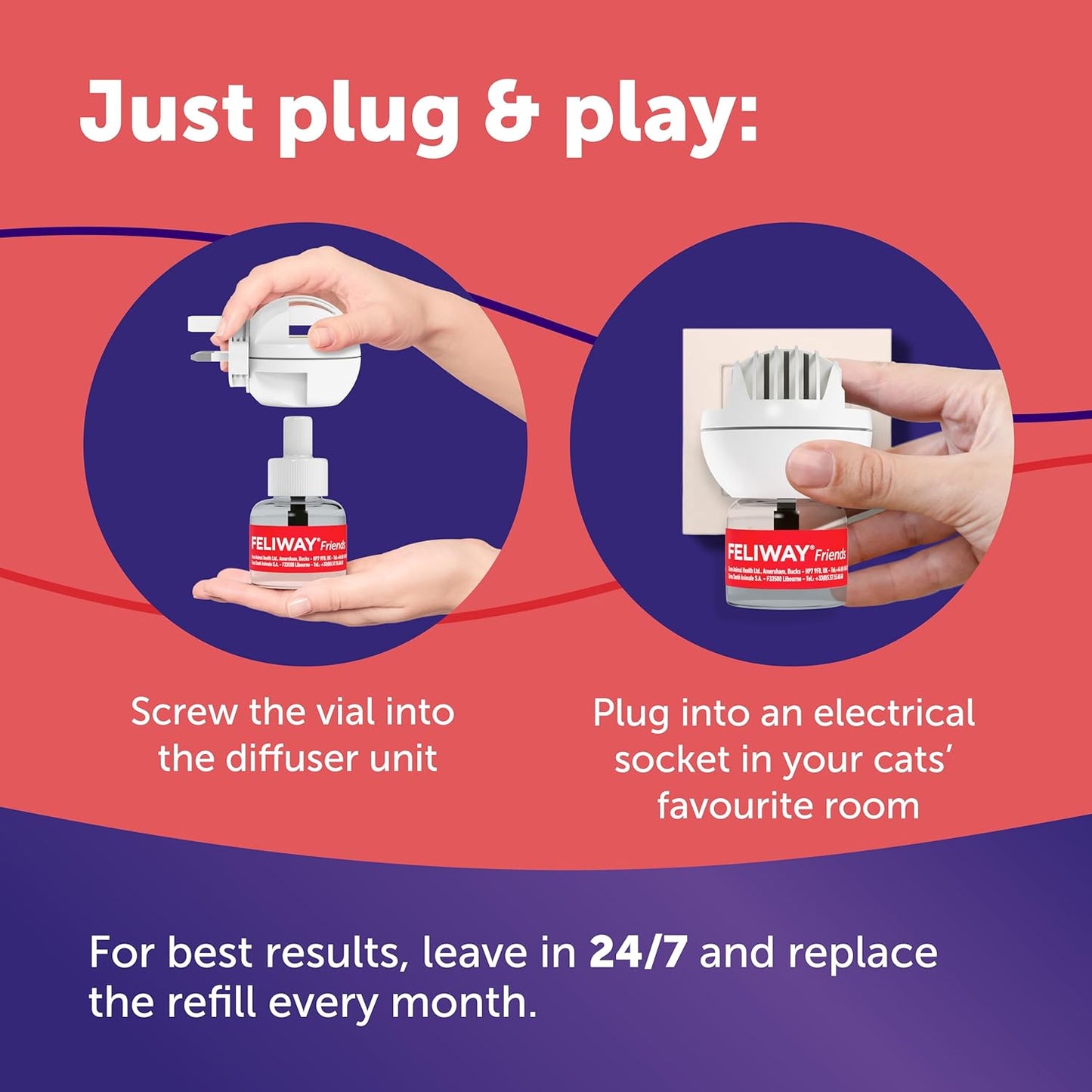 FELIWAY Friends 30 Day Refill, Helps to Reduce Conflict in Multi - Cat Households, Helping Cats Get Along Better, 48 ml - BestPet Uk