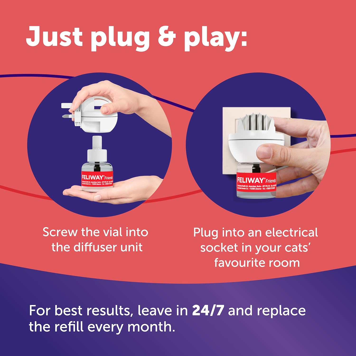 FELIWAY Friends 30 Day Refill, Helps to Reduce Conflict in Multi - Cat Households, Helping Cats Get Along Better, 48 ml - BestPet Uk