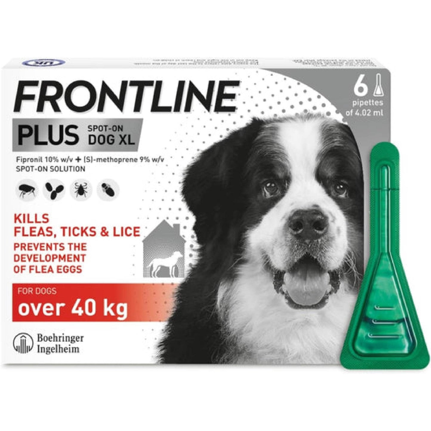 FRONTLINE Plus Flea & Tick Treatment for Extra Large Dogs (over 40 kg) - BestPet Uk