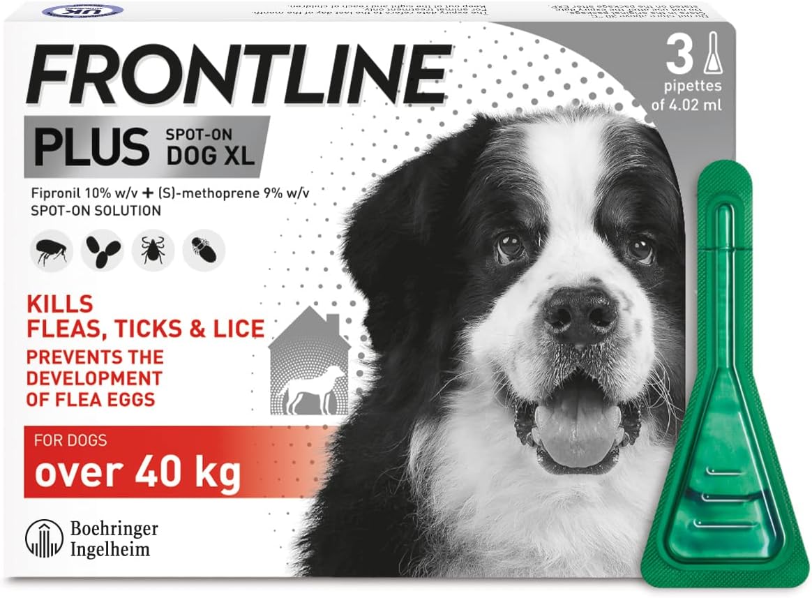 FRONTLINE Plus Flea & Tick Treatment for Extra Large Dogs (over 40 kg) - BestPet Uk