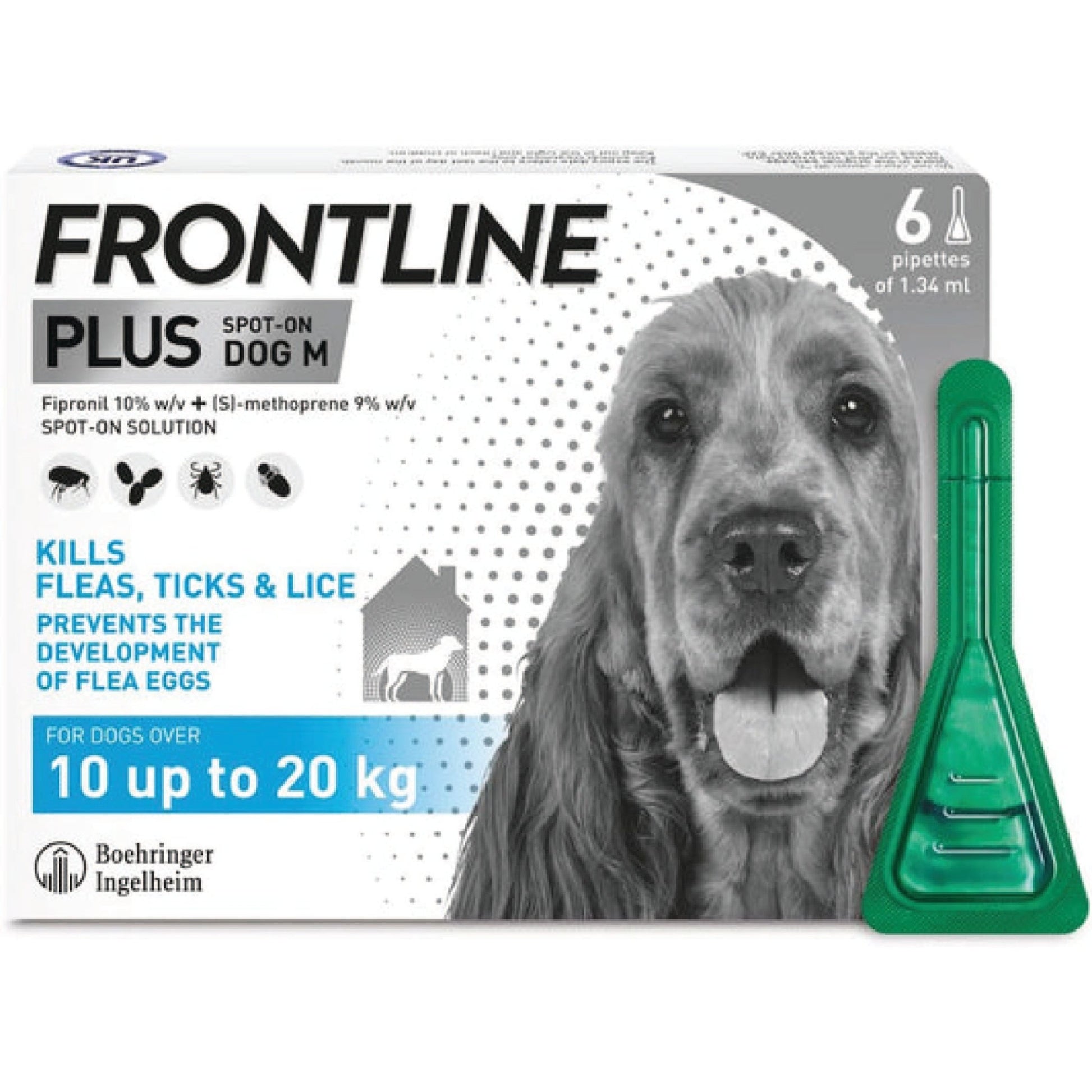 FRONTLINE Plus Flea & Tick Treatment for Medium Dogs (10 - 20 kg) - BestPet Uk