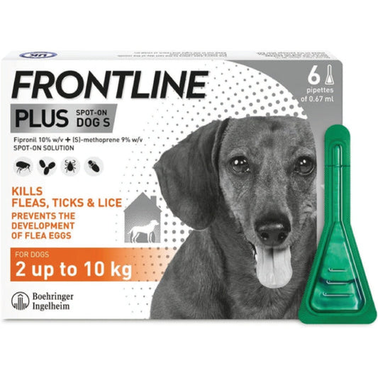 FRONTLINE Plus Flea & Tick Treatment for Small Dogs (2 - 10 kg) - BestPet Uk