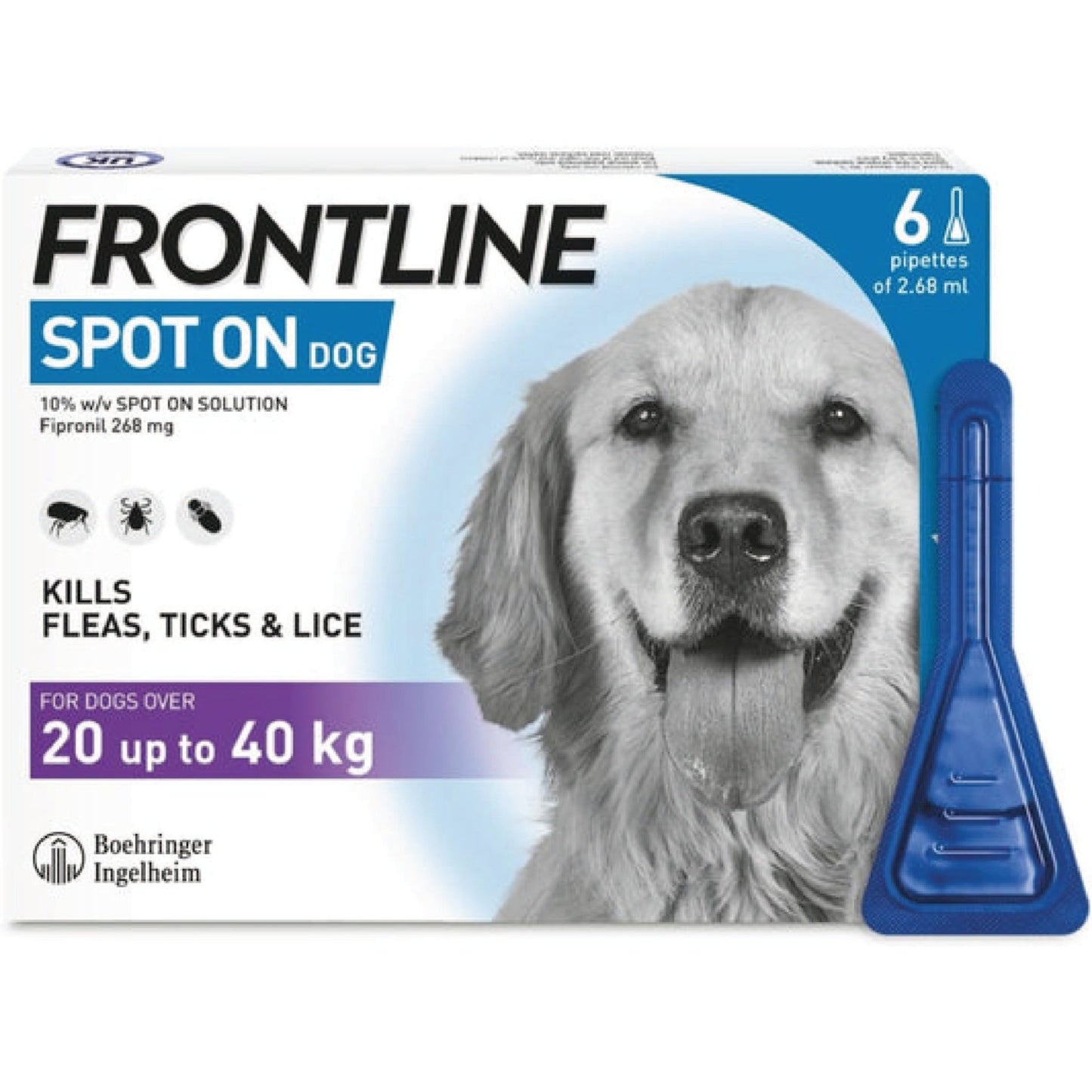 FRONTLINE Spot On Flea & Tick Treatment for Large Dog (20 - 40kg) - BestPet Uk