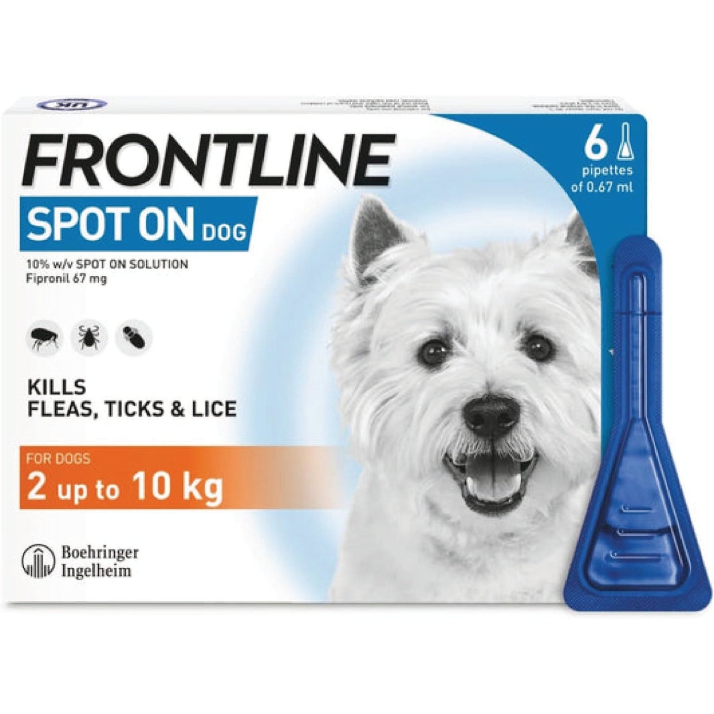 FRONTLINE Spot On Flea & Tick Treatment for Small Dog (2 - 10kg) - BestPet Uk
