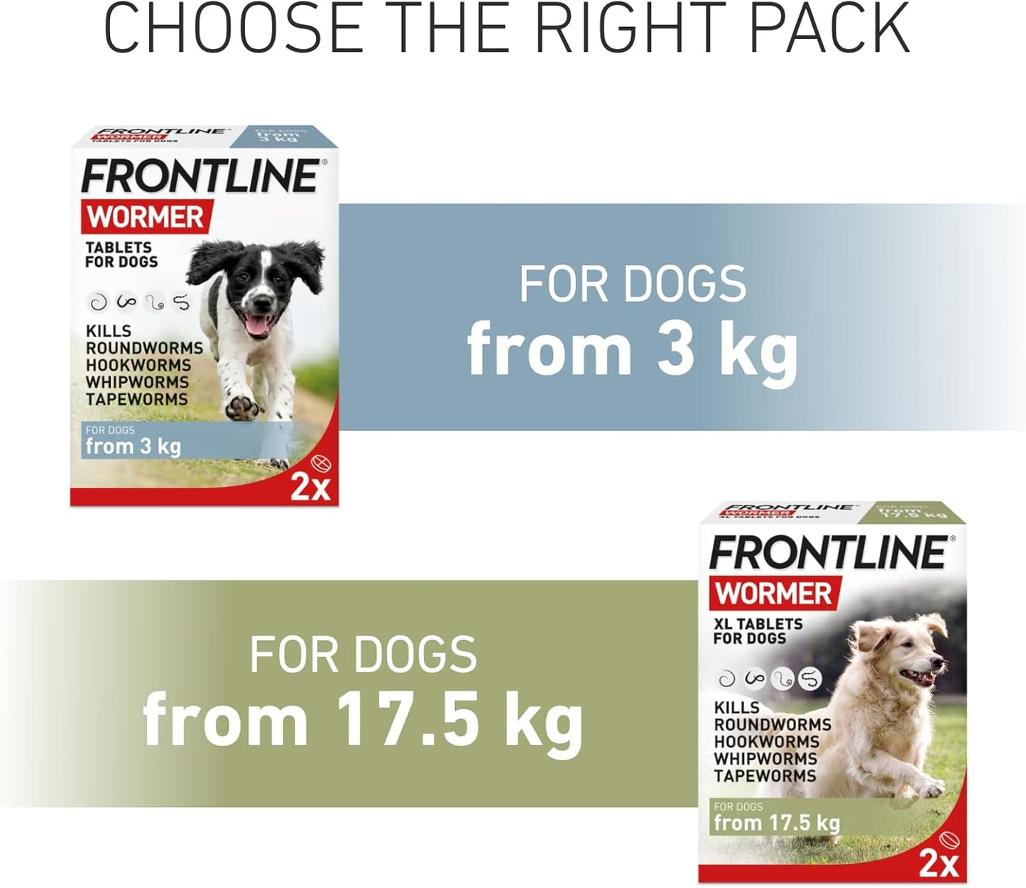 FRONTLINE WORMER - Worming Tablets for Dogs - 2 Tablets - BestPet Uk