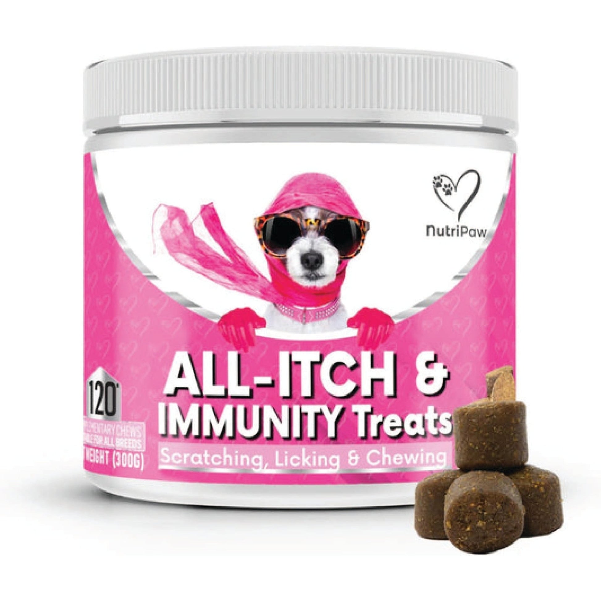 NutriPaw All - Itch Immunity Treats For Dogs - Soothe Itchy Paws, Eyes, Ears, Skin - Stop Itching, Licking, Scratching - Perfect for Small, Medium & Large Dogs - Supports Seasonal Itching - BestPet Uk