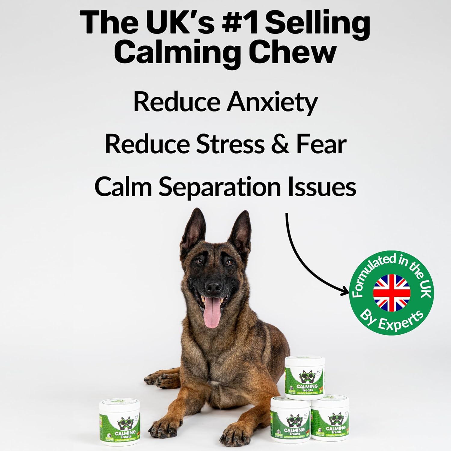 NutriPaw Calming Treats For Dogs - Reduce Stress, Fear, Separation, Barking, Hyperactivity, Reactivity, Aggression, Travel - Calm without Drowsiness - BestPet Uk