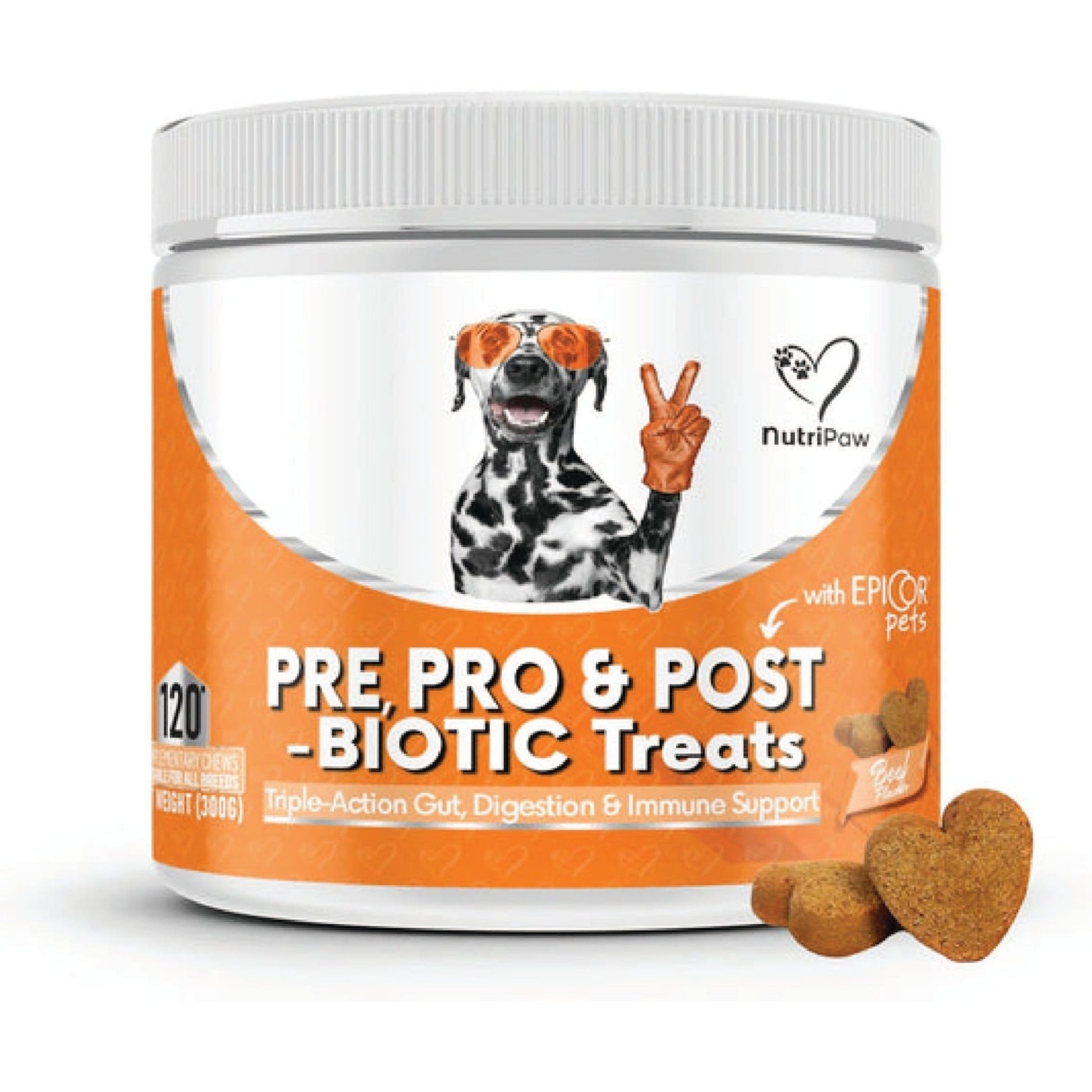 NutriPaw Pre, Pro & Postbiotic Digestive Treats For Dogs - Gut Health, Sensitive Tums, Anal Glands, Scooting, Loose Stools, Smelly, Itchy Ears, Great for All Dogs - BestPet Uk