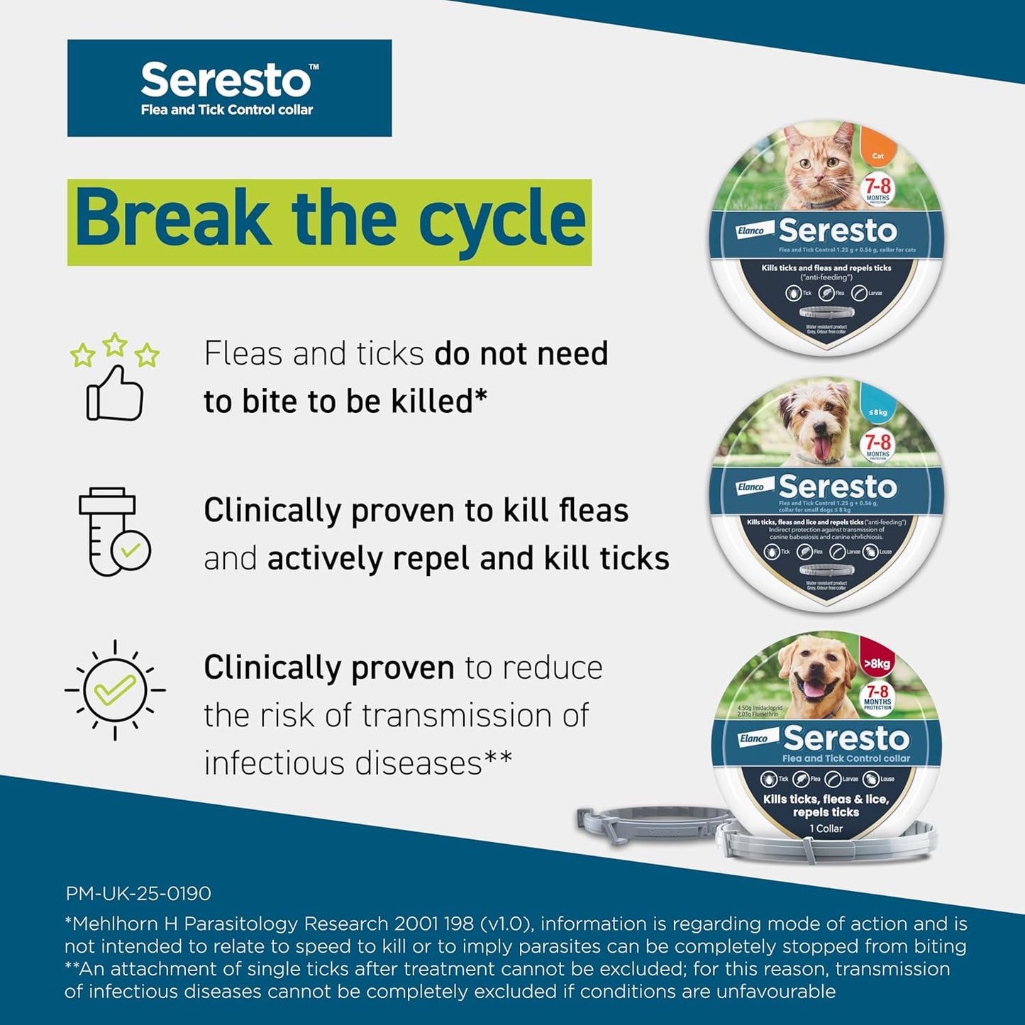 Seresto Flea and Tick Control Collar For Dogs Over 8kg (1 Collar), Long - Lasting & Simple Treatment For Dogs, 7 - 8 Months Of Protection, Keeps Pets Protected From Fleas & Ticks - BestPet Uk