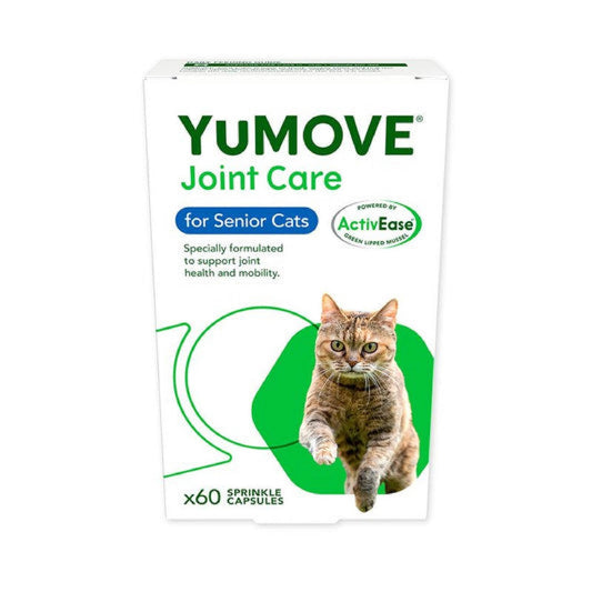 YuMOVE Senior Cat Joint Supplement for Joint Care & Joint Aid, for Older, Stiff Cats with Glucosamine, Chondroitin & Green Lipped Mussel, 60 Capsules - BestPet Uk
