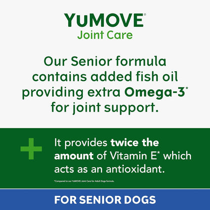 YuMOVE Senior Dog Joint Supplement | Higher Strength Joint Care | Essential Hip & Joint Aid for Older Dogs | Glucosamine, Chondroitin & Green Lipped Mussel | Age 8+ | - BestPet Uk