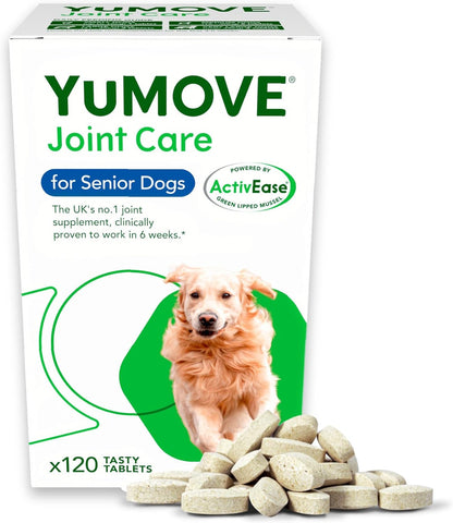 YuMOVE Senior Dog Joint Supplement | Higher Strength Joint Care | Essential Hip & Joint Aid for Older Dogs | Glucosamine, Chondroitin & Green Lipped Mussel | Age 8+ | - BestPet Uk