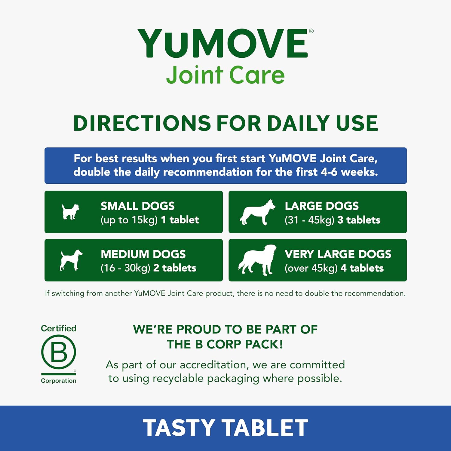 YuMOVE Senior Dog Joint Supplement | Higher Strength Joint Care | Essential Hip & Joint Aid for Older Dogs | Glucosamine, Chondroitin & Green Lipped Mussel | Age 8+ | - BestPet Uk
